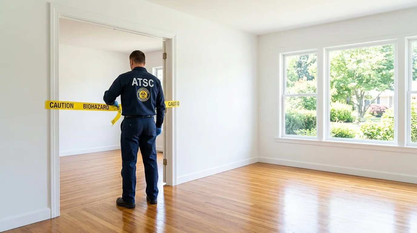 Certified biohazard cleanup crew performing Trauma Scene Cleanup in Middle Valley